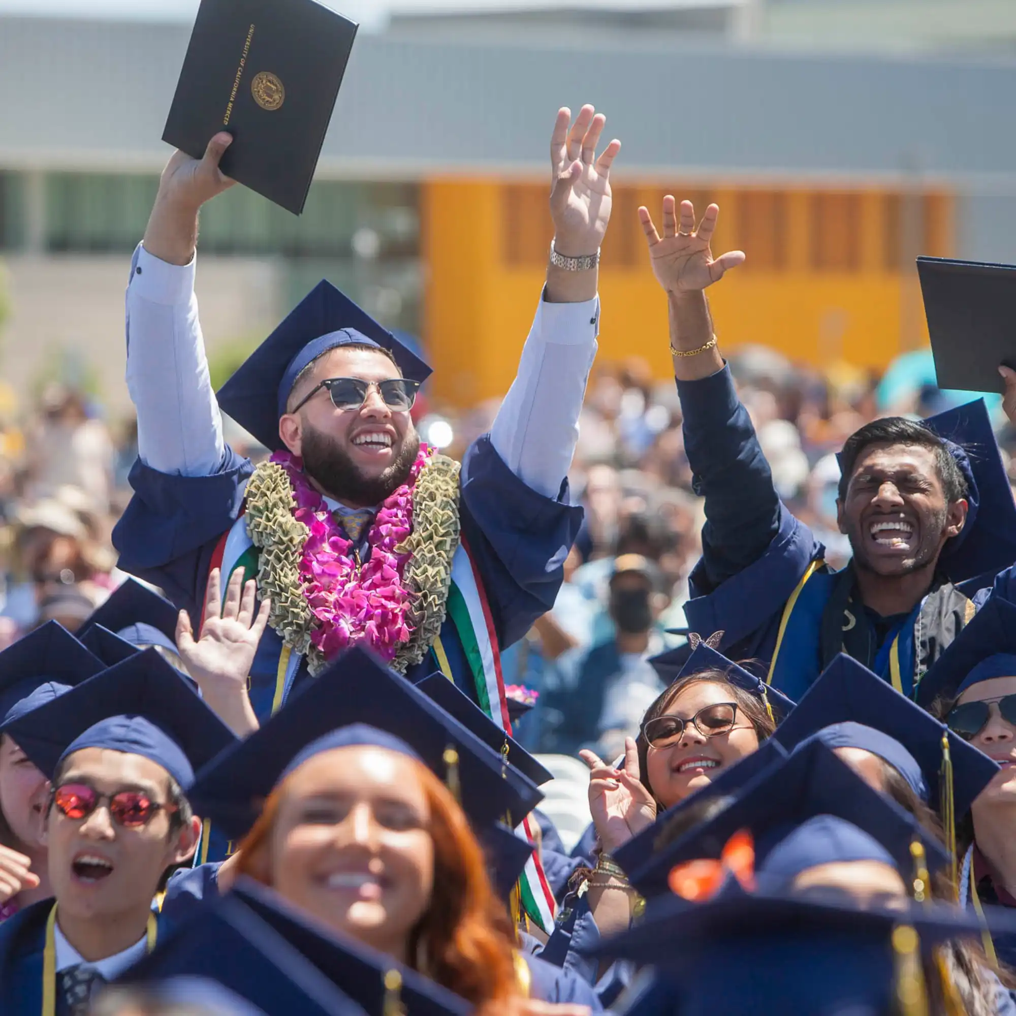 Celebrating UC Merced graduates during their commencement ceremony.